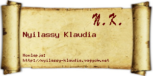 Nyilassy Klaudia névjegykártya